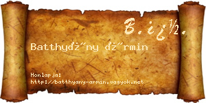 Batthyány Ármin névjegykártya